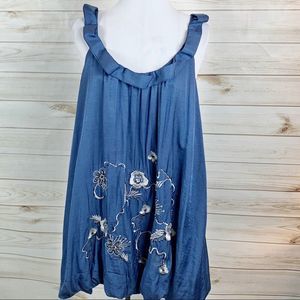 YA LOS ANGELES Blue Balloon Hem Cocktail Dress